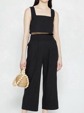 Matching Black Set wide leg pants crop top Medium Set